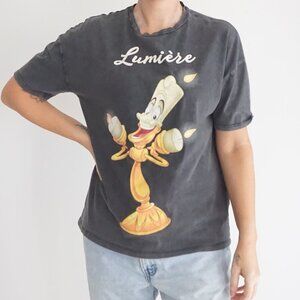 Disney X Zara Lumiere Beauty & The Beast Grey Cotton Short Sleeve T-Shirt M